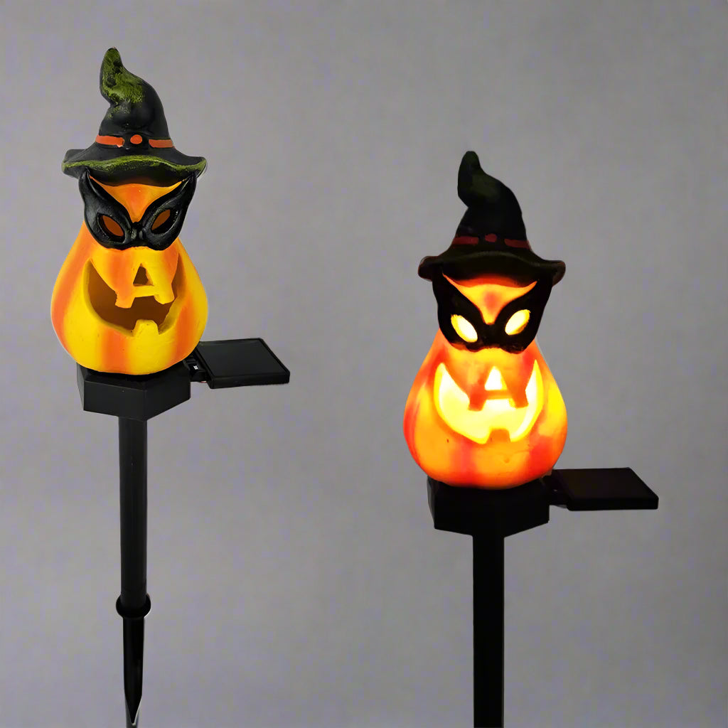 Creative Halloween Solar Garden Stakes Resin Skull Pumpkin Light Spooky Creepy Decorative Lawn Figure Outdoor Lighting 6