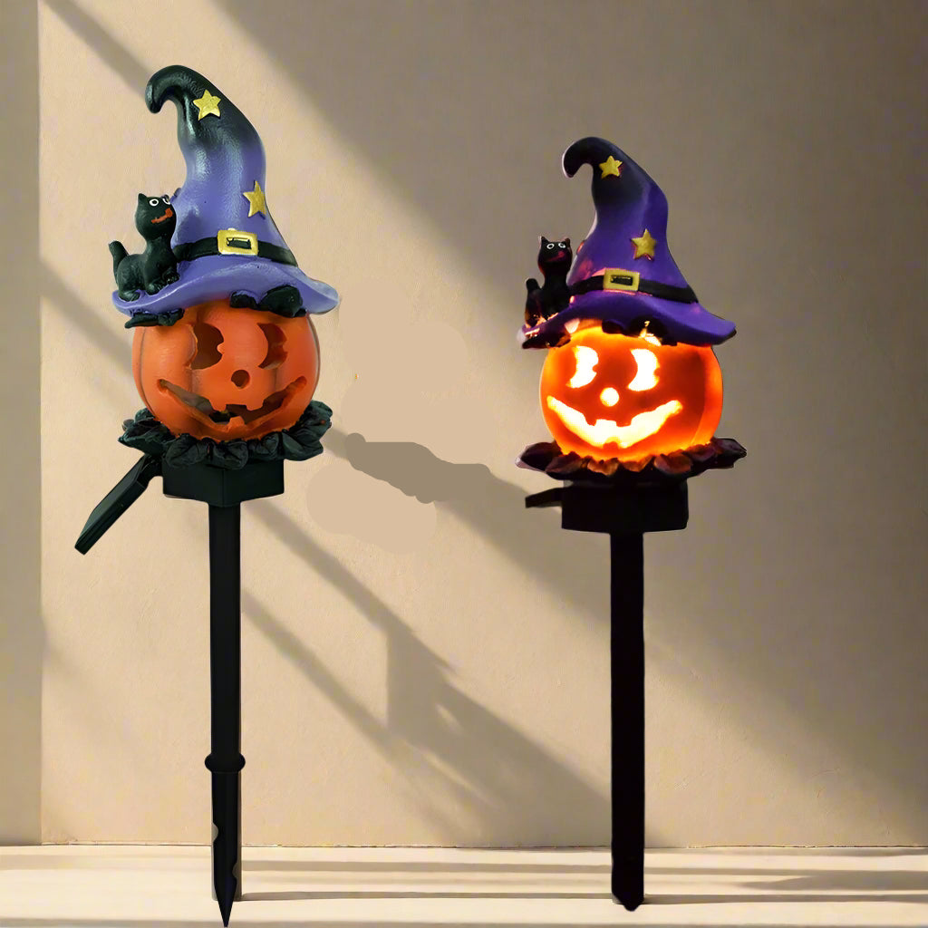 Creative Halloween Solar Garden Stakes Resin Skull Pumpkin Light Spooky Creepy Decorative Lawn Figure Outdoor Lighting 7