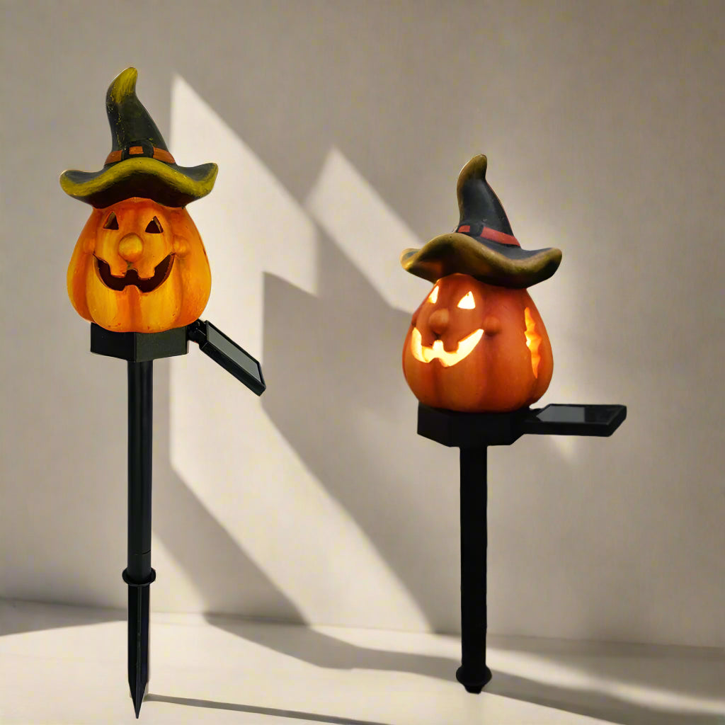 Creative Halloween Solar Garden Stakes Resin Skull Pumpkin Light Spooky Creepy Decorative Lawn Figure Outdoor Lighting 8