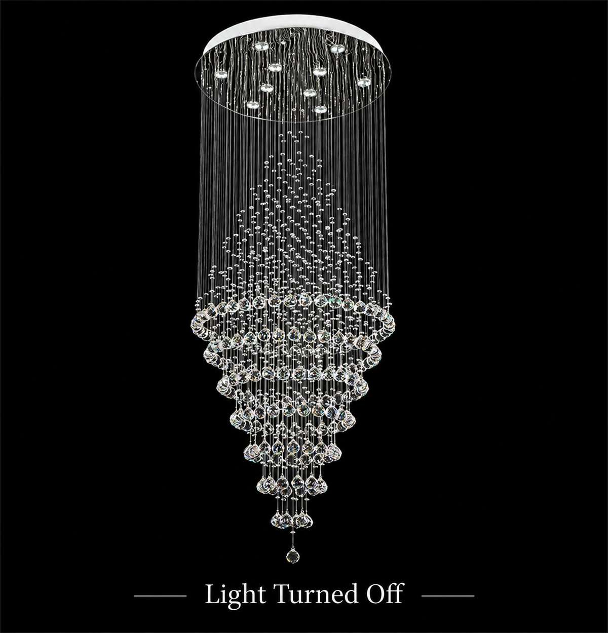 RoyaleGlow Modern Spiral Crystal Chandelier - Luxury LED Hanging Light Fixture