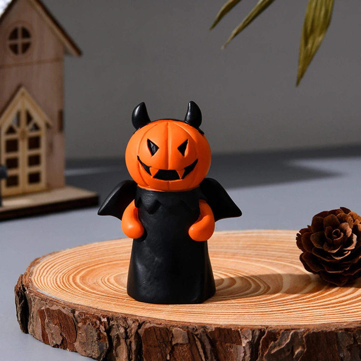 Cute Halloween Decor Set - Ghost Witch Pumpkin Resin Figurines for Home Tabletop Party Decorations 8