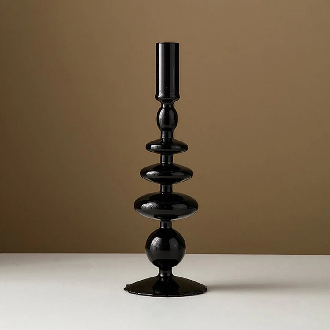 Royaleva Handmade Glass Candle Holders - Elegant Decorative Accent Pieces