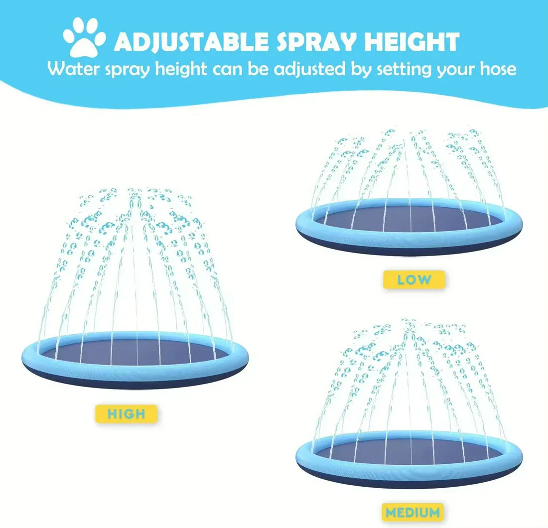 Pawellure Splash Pad for Dogs & Kids – Anti-Slip Summer Sprinkler Mat for Outdoor Fun