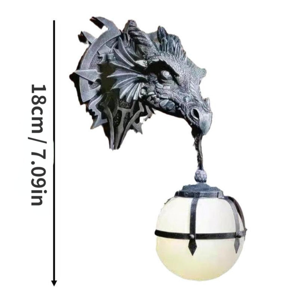 Royallure Dragon Head Wall Mount Hanging Lamp - 18cm Unique Fantasy Decor - Default Title