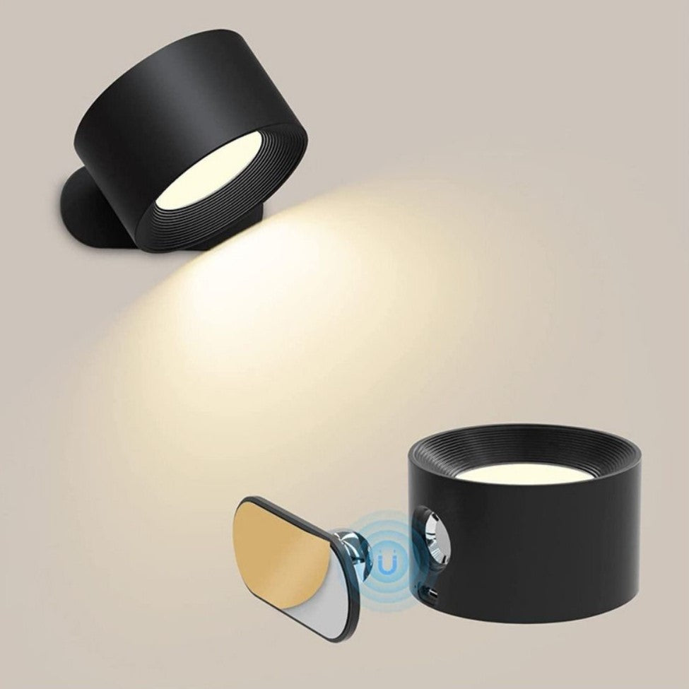 Spotlight Cordless Wall Lamp - 360° Rotation, Dimmable, Rechargeable Wall Light - White / Touch Control