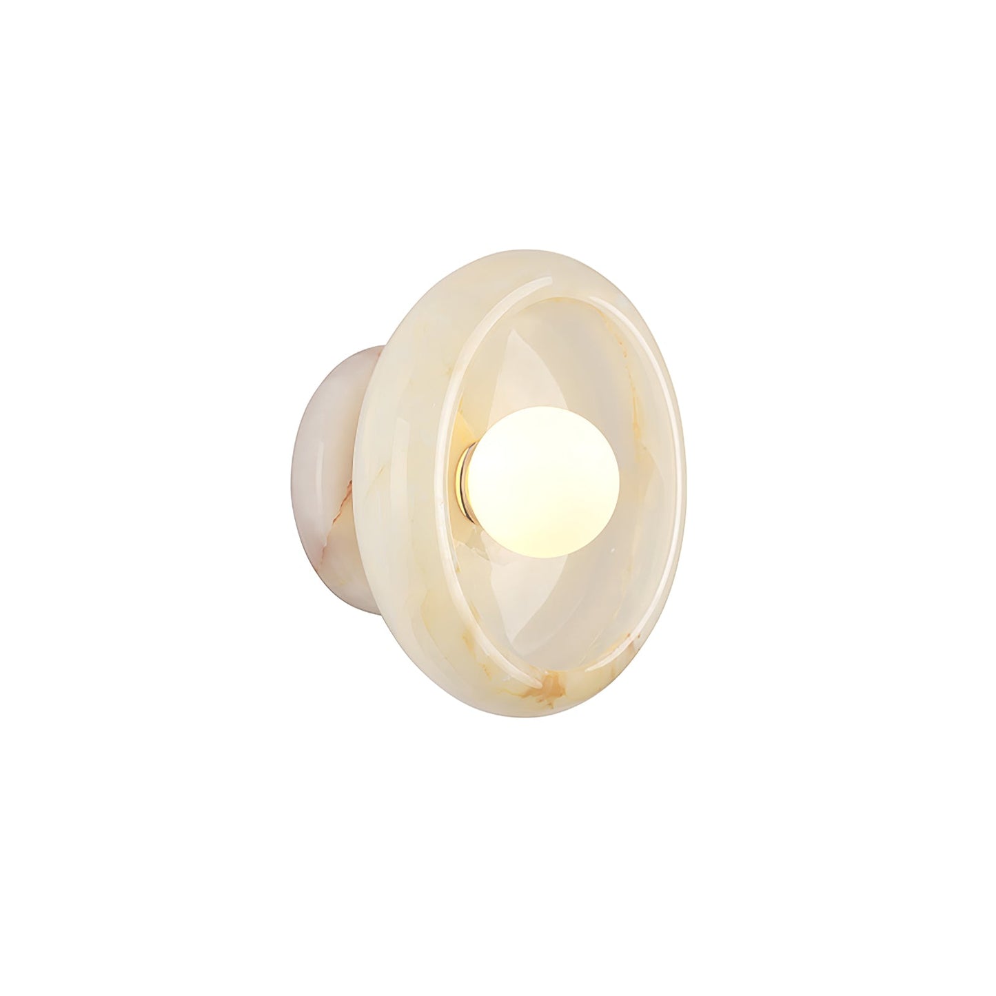 RoyaleGlow Eclipse Natural Alabaster Wall Sconce - Modern LED Lighting