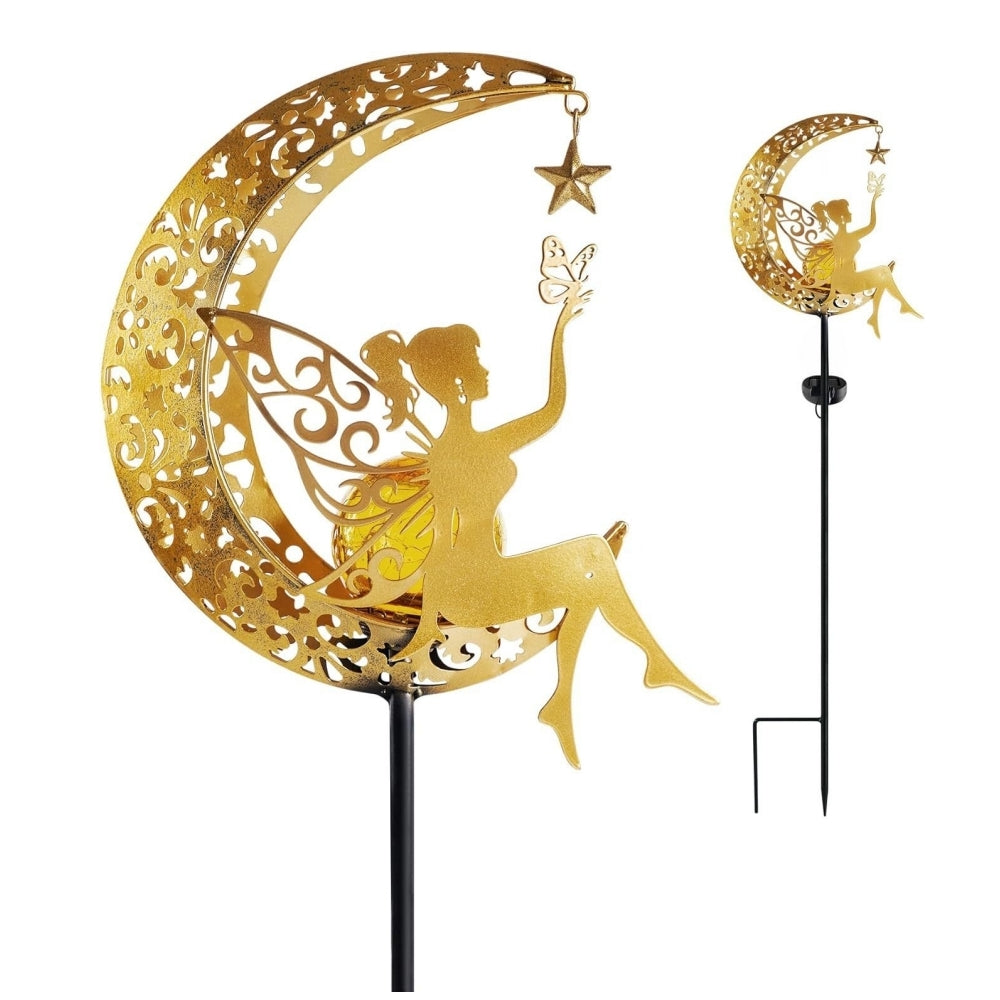 Royallure Fairy Crescent Moon Solar Garden Light Lamp - Magical Outdoor Illumination - Default Title