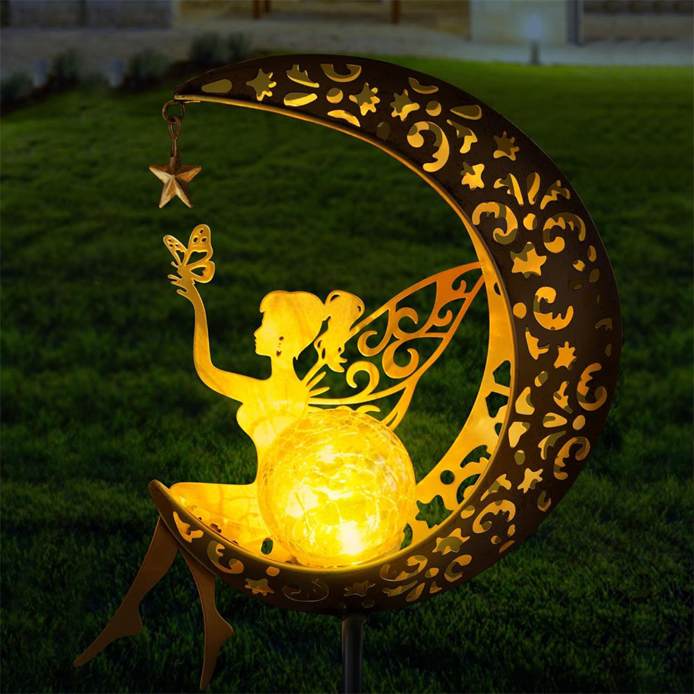 Royallure Fairy Crescent Moon Solar Garden Light Lamp - Magical Outdoor Illumination - Default Title