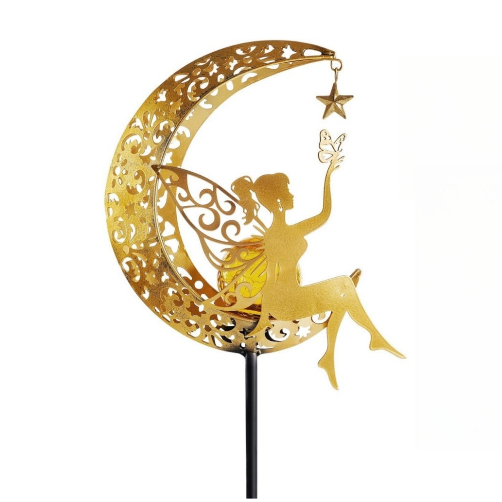 Royallure Fairy Crescent Moon Solar Garden Light Lamp - Magical Outdoor Illumination - Default Title