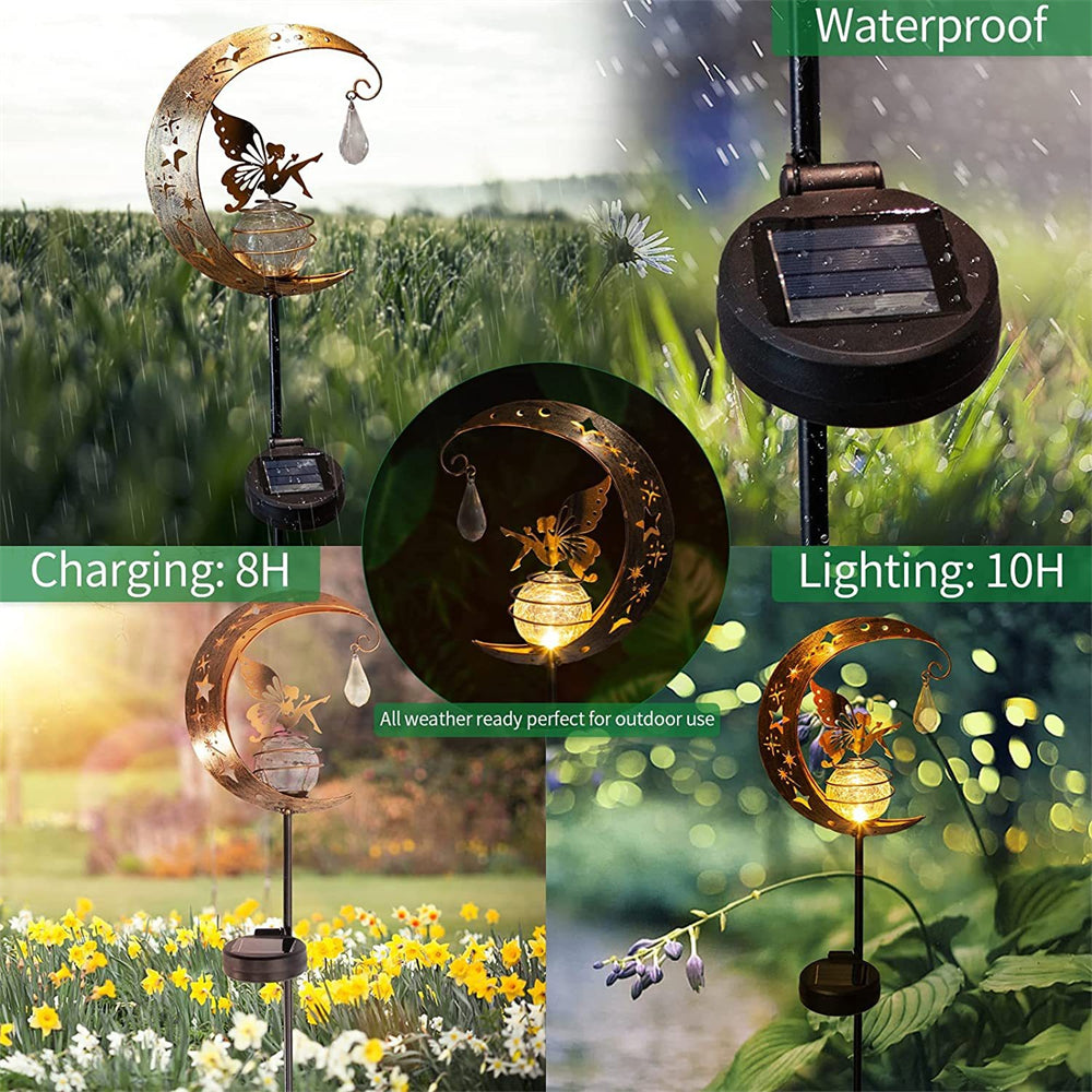 Royallure Fairy Crescent Moon Solar Garden Light Lamp - Magical Outdoor Illumination - Default Title