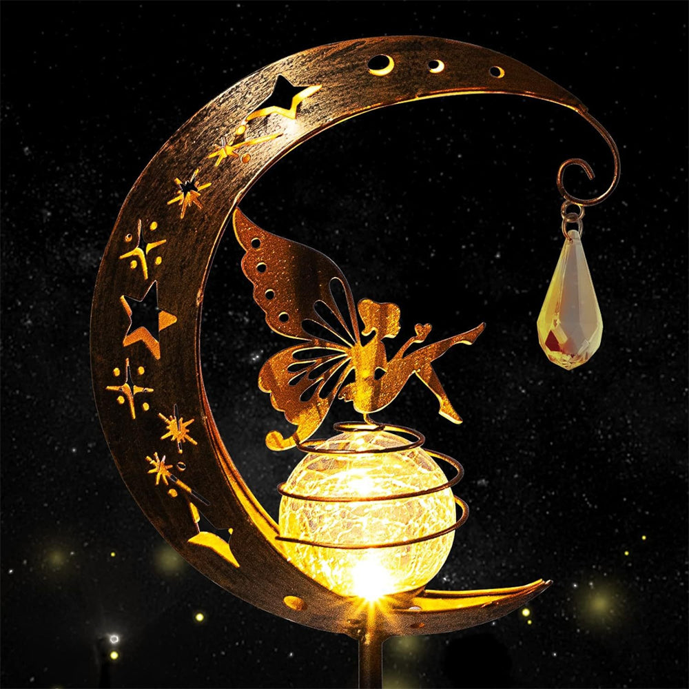 Royallure Fairy Crescent Moon Solar Garden Light Lamp - Magical Outdoor Illumination - Default Title