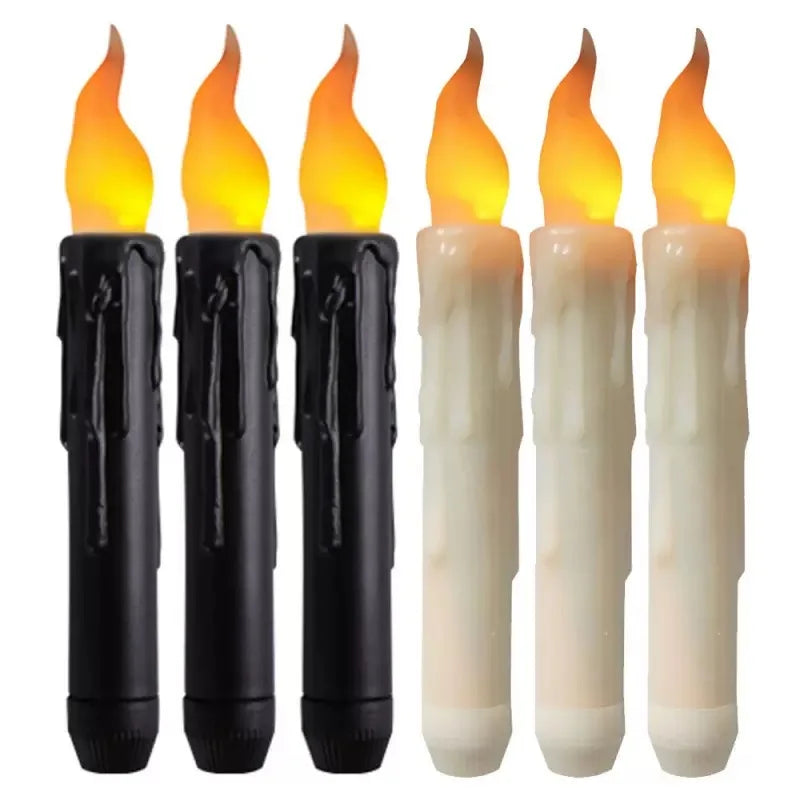 Flameless Led Taper simulated dipped wax Candle Electric Window candles Battery operate stick candle Home Party Table Decoration 0