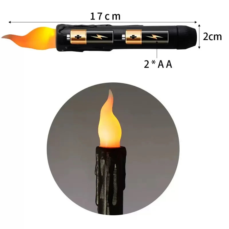 Flameless Led Taper simulated dipped wax Candle Electric Window candles Battery operate stick candle Home Party Table Decoration 2