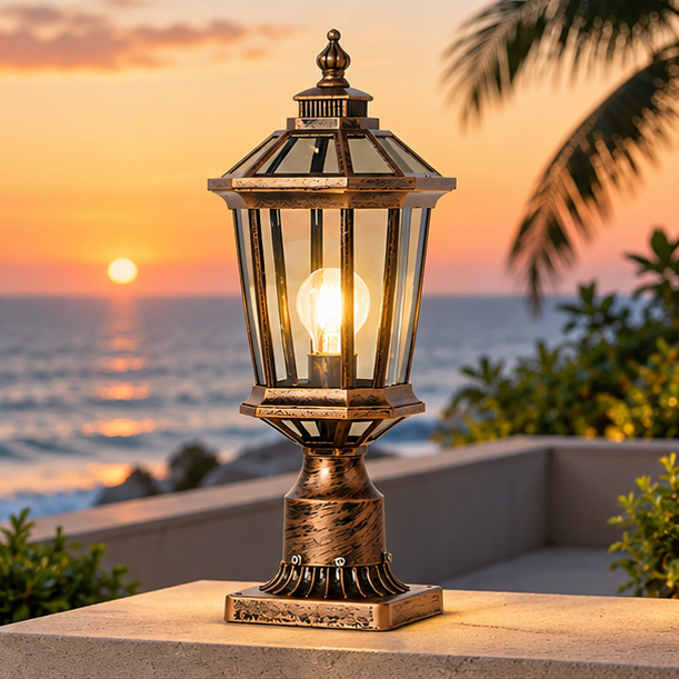 Royelux Solar Outdoor Pillar Light - IP65 Waterproof LED Garden Post Lamp