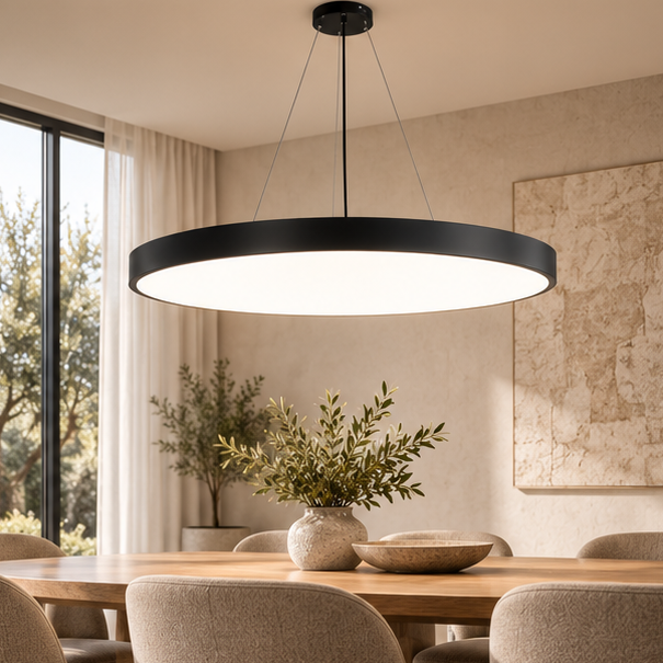 LuxRoyale Modern Round LED Dimmable Pendant Light Fixture