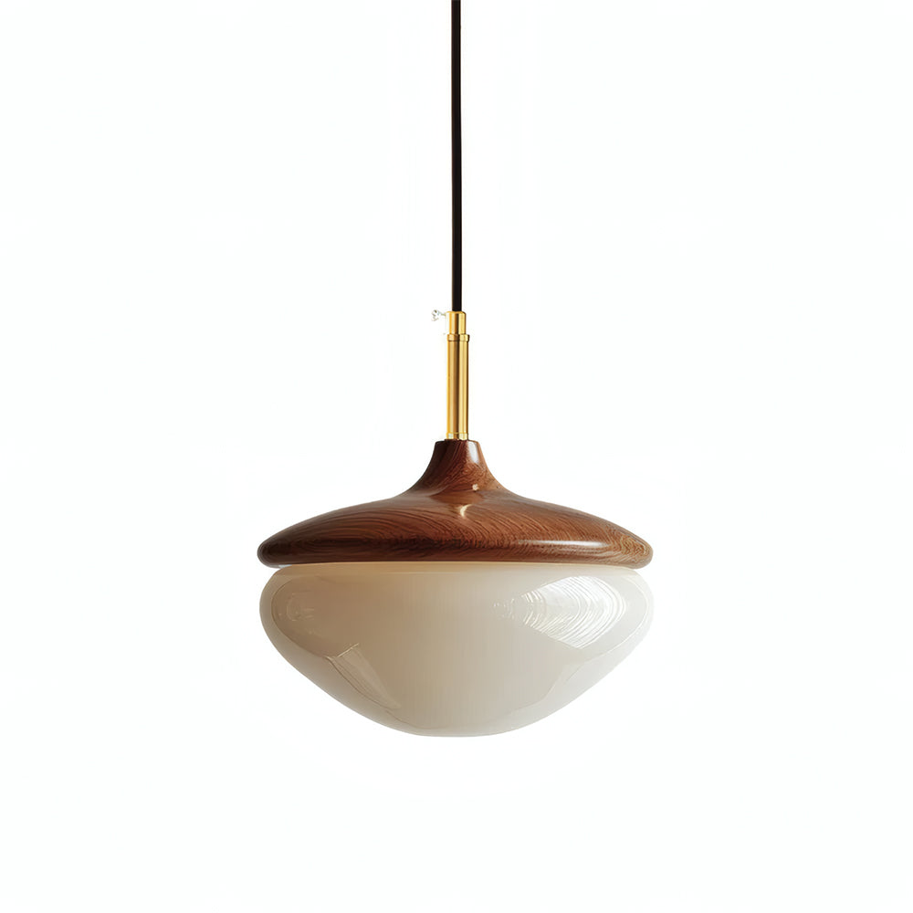 RoyaleGlow Vintage French Cream Style Hazelnut Glass Pendant Light