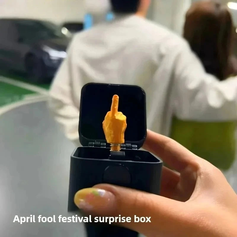 Funny Middle Finger in Box - Desk Decor Gag Gift for Halloween, Christmas & Birthday, Novelty Office Toy & Home Decoration 0