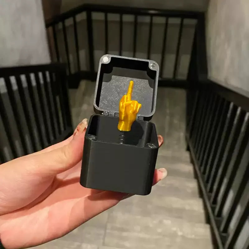 Funny Middle Finger in Box - Desk Decor Gag Gift for Halloween, Christmas & Birthday, Novelty Office Toy & Home Decoration 1