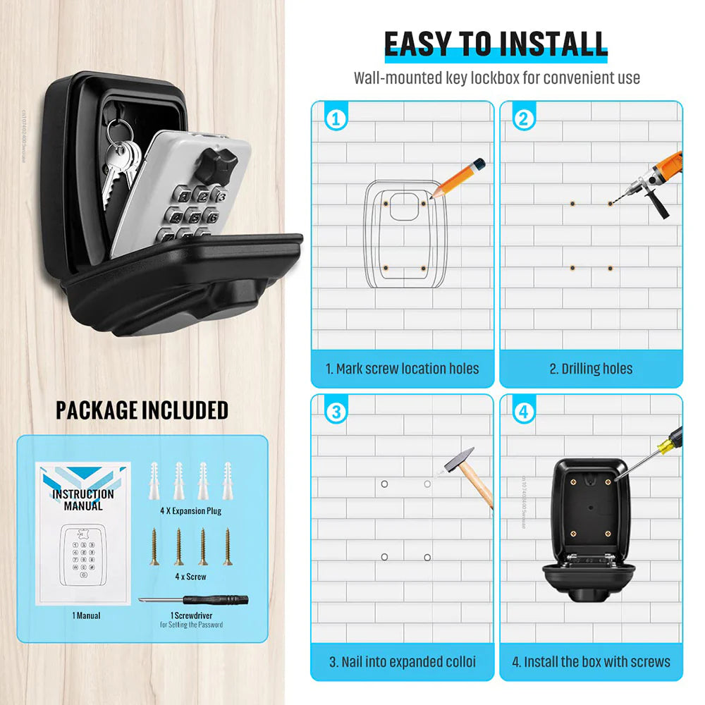 Royaleva Outdoor Key Cabinet Safe Key Box Waterproof Design
