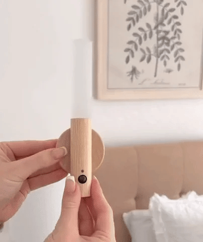 Royaleva Modern Torch Motion Light - Motion Sensor, Magnetic Wall-Mount, Rechargeable - Walnut