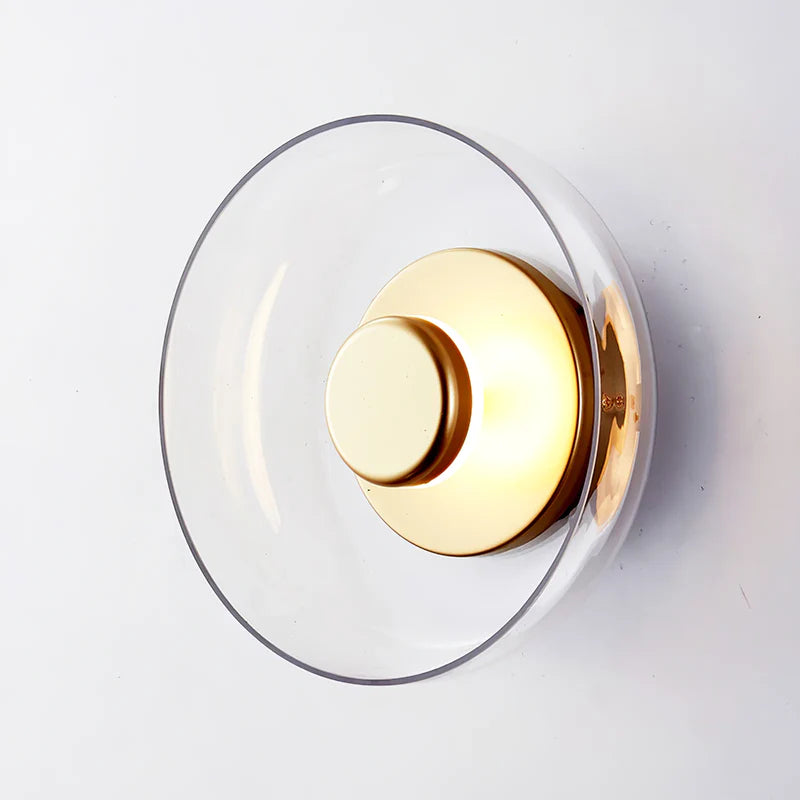 LuxRoyale Nordic Simple Round Gold-Toned Wall Light Circular LED Sconce