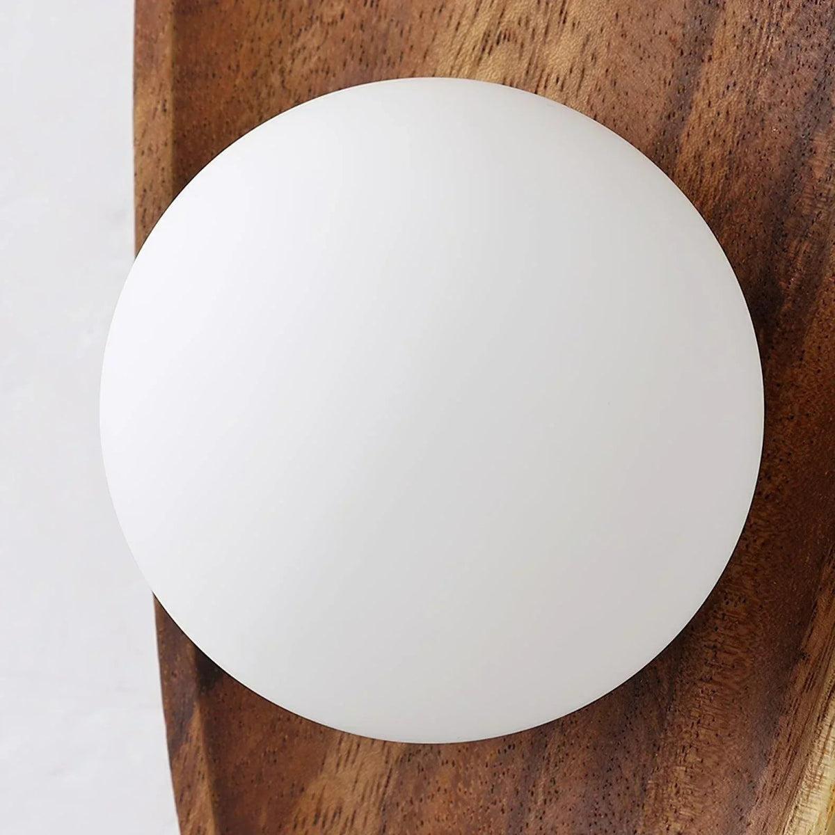 Royaleva Wooden Wall Light with Glass Globe Shade for Bedroom, Living Room & Hallway