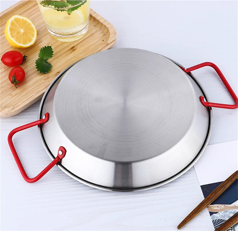 Royallure Stainless Steel Cooking Pot & Frying Pan with Double Handle Kitchen Tray