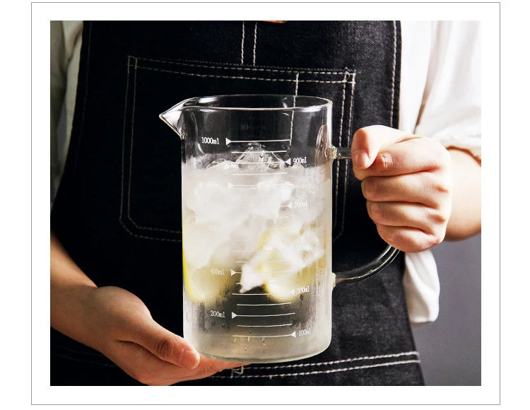 Royallure Heat-Resistan Glass Measuring Cup, High-Borosilicate 250 ml–1000 ml, Clear & Durable