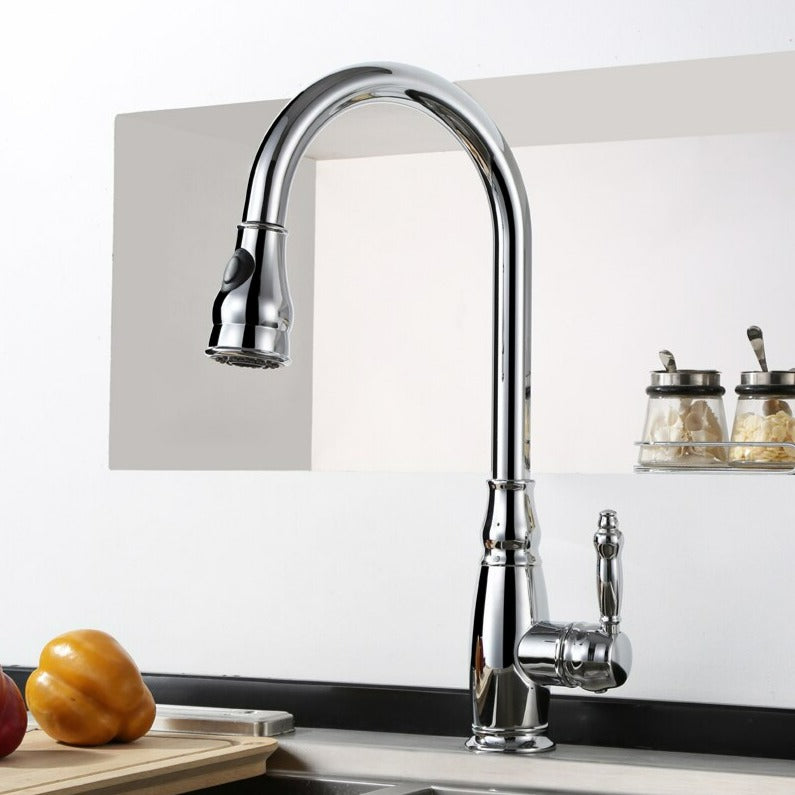 RoyaleGlow Ashby - Retractable Kitchen Faucet Elegant Design