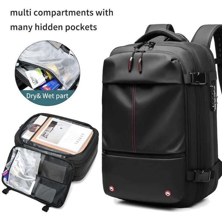 RoyaleGlow Airbak Compression Backpack - Built-in Vacuum System