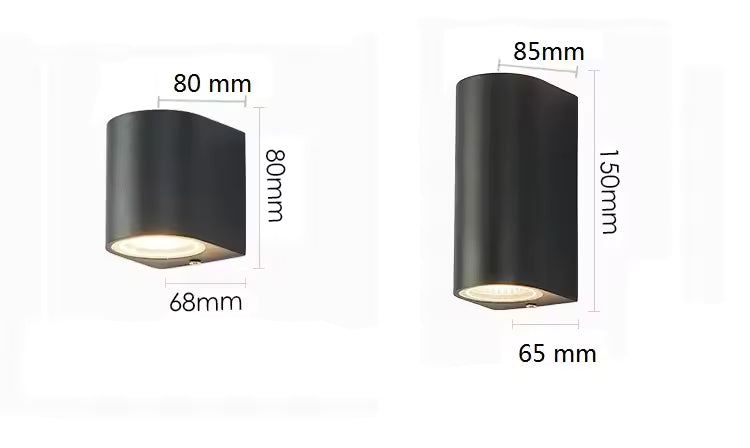 Royallure Outdoor Wall Lantern - Minimalist Black Metal Sconce for Garden and Corridor