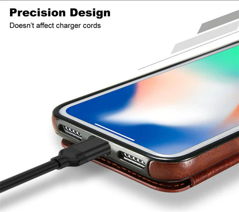 RoyaleGlow Luxury Leather Wallet Case For iPhone 12 Pro