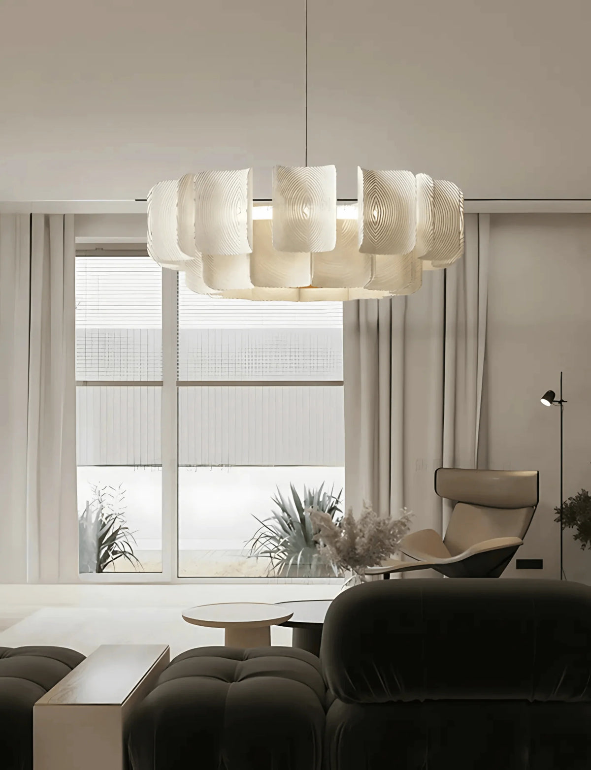 Royelux Modern Textured Glass Chandelier Pendant Light for Dining, Living room, Kitchen Island