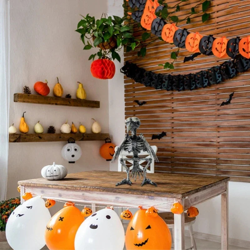 Halloween Animal Skeleton Ornaments Garden Festival Decorations Secret Room Simulation Plastic Crow Rat Skeleton Decoration Prop 1