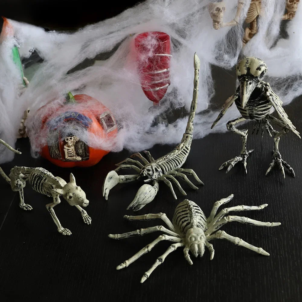 Halloween Animal Skeleton Ornaments Garden Festival Decorations Secret Room Simulation Plastic Crow Rat Skeleton Decoration Prop 2