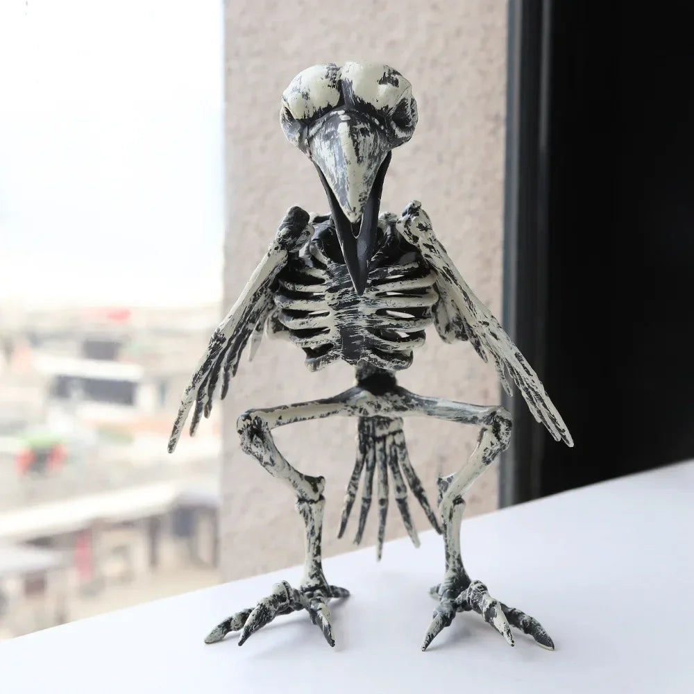 Halloween Animal Skeleton Ornaments Garden Festival Decorations Secret Room Simulation Plastic Crow Rat Skeleton Decoration Prop 3