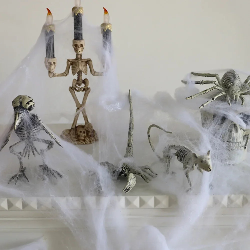 Halloween Animal Skeleton Ornaments Garden Festival Decorations Secret Room Simulation Plastic Crow Rat Skeleton Decoration Prop 4