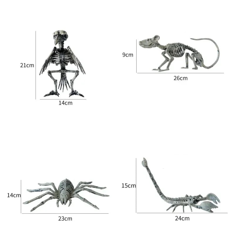 Halloween Animal Skeleton Ornaments Garden Festival Decorations Secret Room Simulation Plastic Crow Rat Skeleton Decoration Prop 5