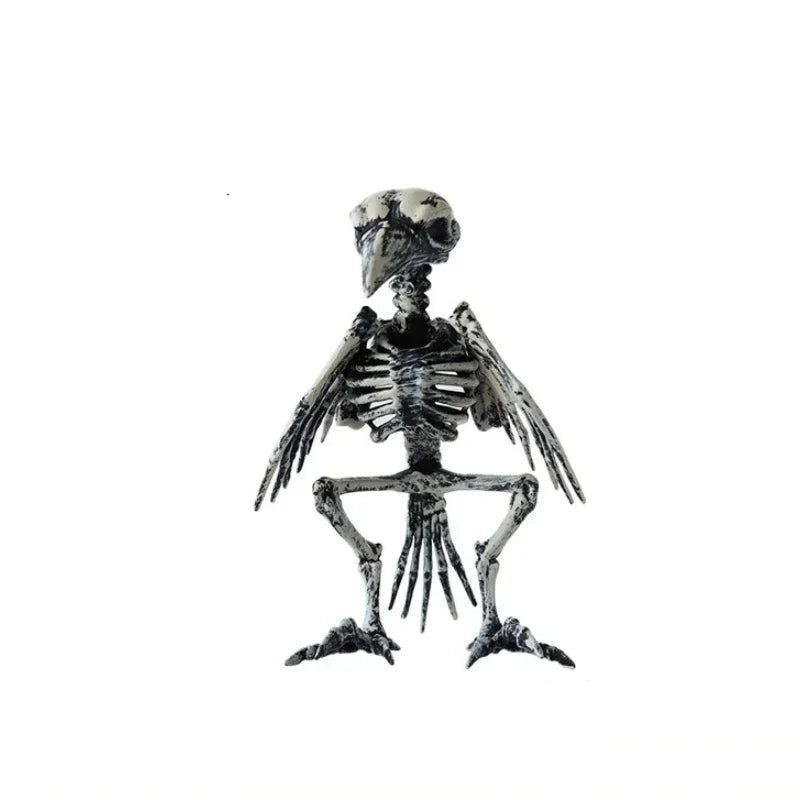 Halloween Animal Skeleton Ornaments Garden Festival Decorations Secret Room Simulation Plastic Crow Rat Skeleton Decoration Prop 6