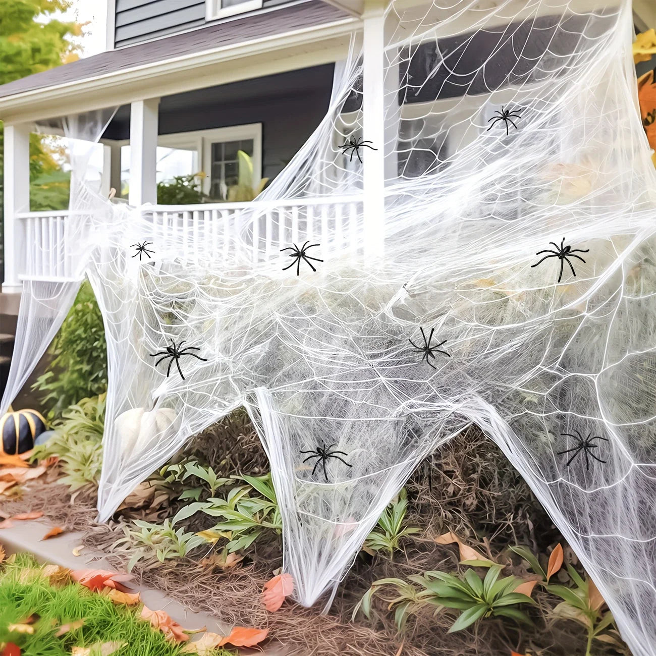 Halloween Decorations Artificial Spider Web Stretchy Cobweb Scary Party Halloween Decoration for Bar Haunted House Scene Props 2