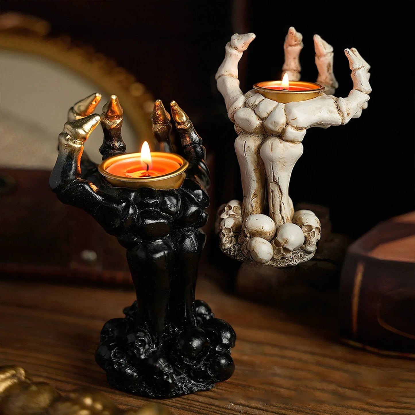Halloween Hand Shape Candle Holder Ornament Desktop Creative Home Craft Horror Atmosphere Halloween Party Festival Gift 0