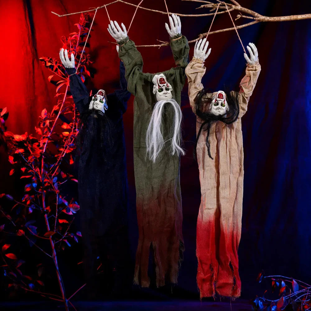 Halloween Horror Decor Hanging Ghost Crawling Ghost Long Hair Skeleton Haunted House Secret Room Bar Props Joint Movable 2025 1