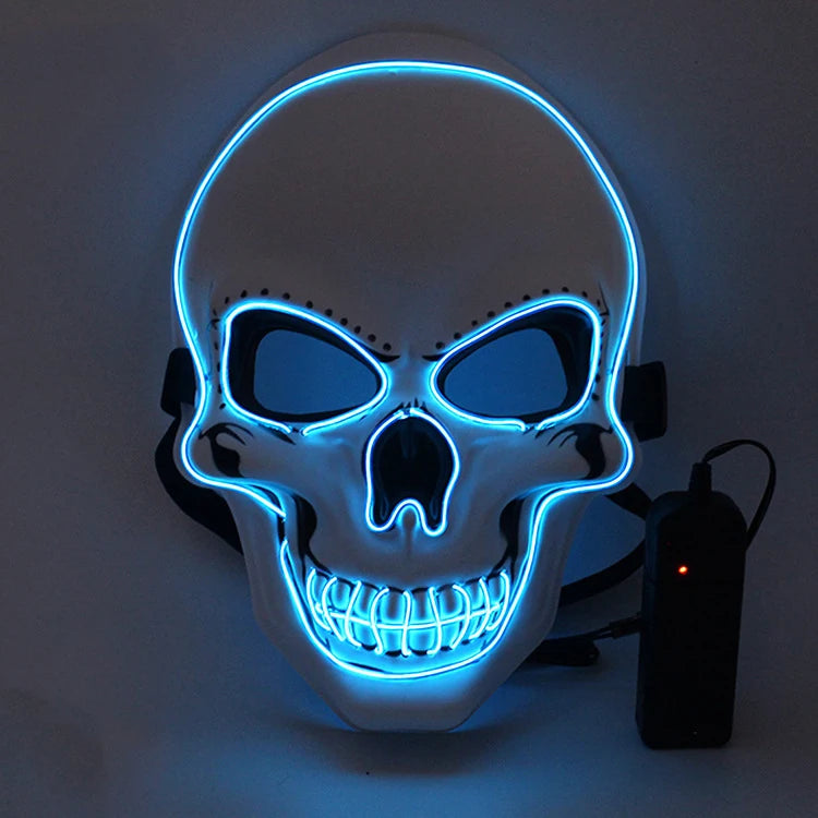Halloween Horror Skull Mask LED Cold Light Mask LED Halloween Mask Cosplay Mask Halloween Party Decoration Luminous Skull Masks 10