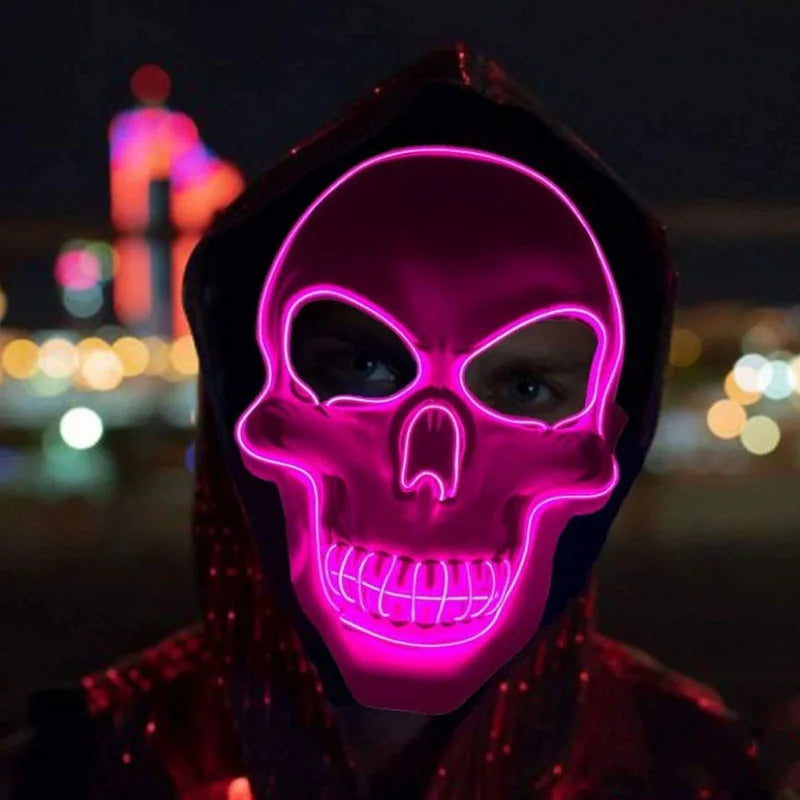 Halloween Horror Skull Mask LED Cold Light Mask LED Halloween Mask Cosplay Mask Halloween Party Decoration Luminous Skull Masks 4