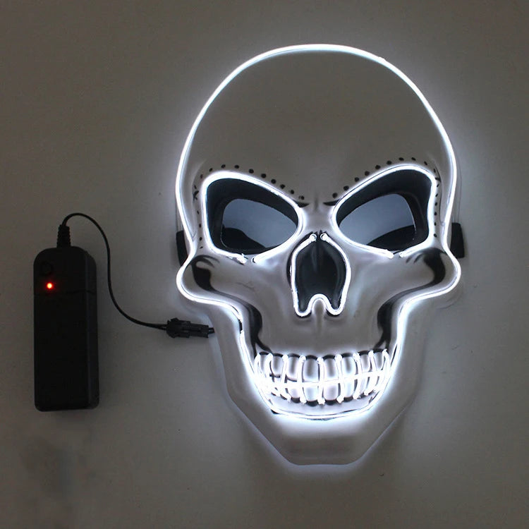Halloween Horror Skull Mask LED Cold Light Mask LED Halloween Mask Cosplay Mask Halloween Party Decoration Luminous Skull Masks 6