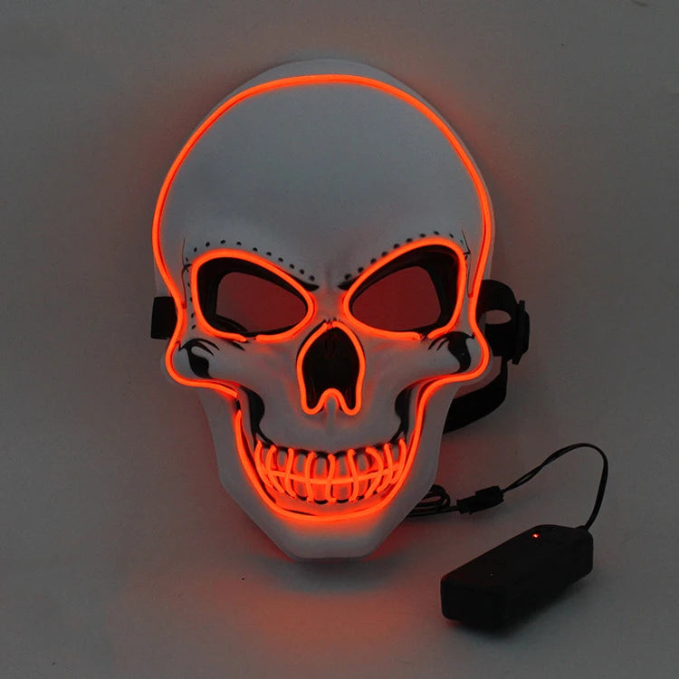Halloween Horror Skull Mask LED Cold Light Mask LED Halloween Mask Cosplay Mask Halloween Party Decoration Luminous Skull Masks 7