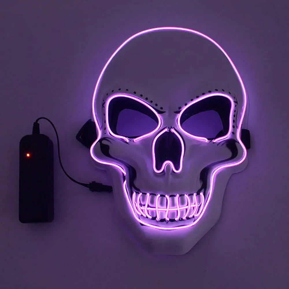 Halloween Horror Skull Mask LED Cold Light Mask LED Halloween Mask Cosplay Mask Halloween Party Decoration Luminous Skull Masks 9