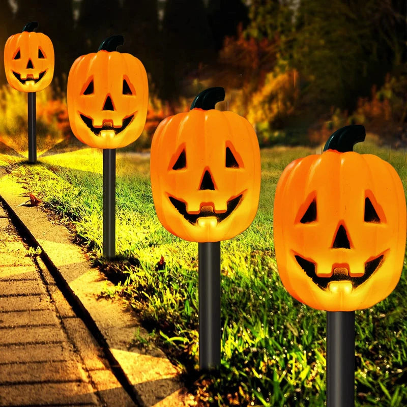 Halloween Jack-o-lantern Solar Energy Charge Lamp Outdoor Waterproof Garden Yard Landscape Decoration Light Fest Pumpkin Lamp 0