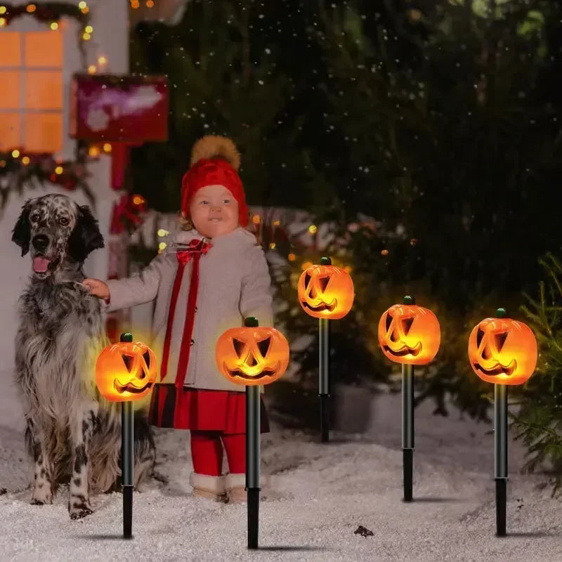 Halloween Jack-o-lantern Solar Energy Charge Lamp Outdoor Waterproof Garden Yard Landscape Decoration Light Fest Pumpkin Lamp 1