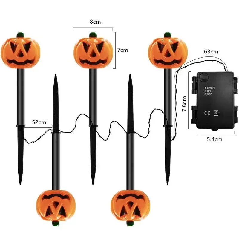 Halloween Jack-o-lantern Solar Energy Charge Lamp Outdoor Waterproof Garden Yard Landscape Decoration Light Fest Pumpkin Lamp 4